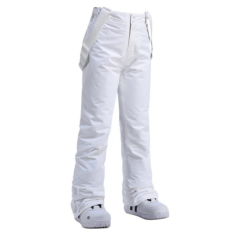 High Quality Men Women Winter Thick Warm Skiing Pants Windproof Waterproof Suspender Trousers Snow Snowboard Pants Plus Size