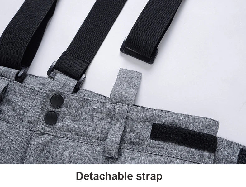 High Quality Men Women Winter Thick Warm Skiing Pants Windproof Waterproof Suspender Trousers Snow Snowboard Pants Plus Size