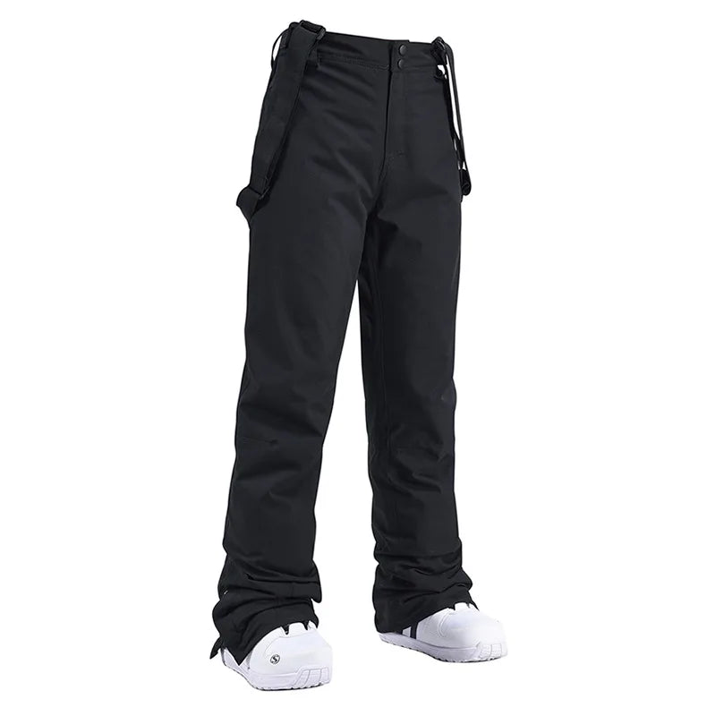 High Quality Men Women Winter Thick Warm Skiing Pants Windproof Waterproof Suspender Trousers Snow Snowboard Pants Plus Size