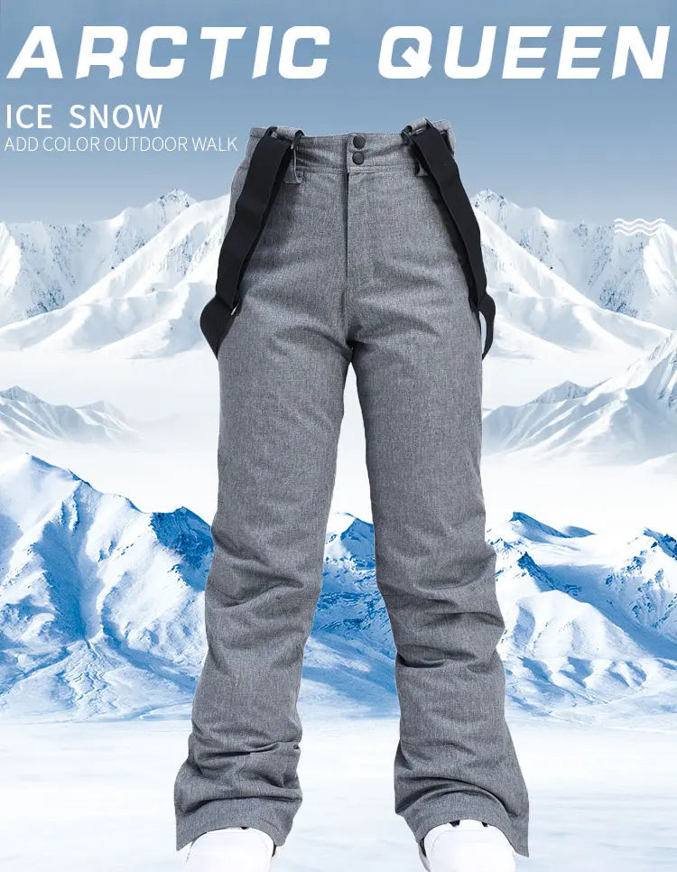 High Quality Men Women Winter Thick Warm Skiing Pants Windproof Waterproof Suspender Trousers Snow Snowboard Pants Plus Size