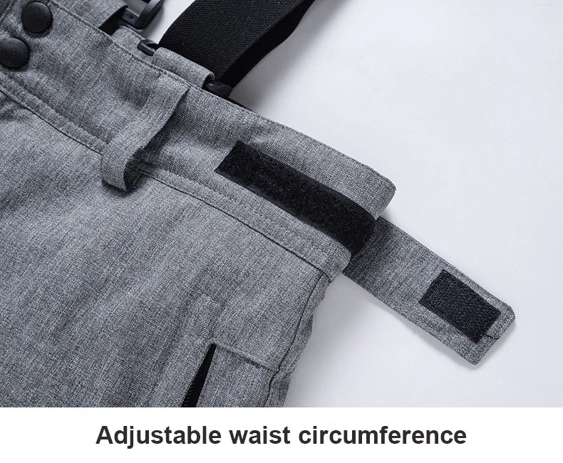 High Quality Men Women Winter Thick Warm Skiing Pants Windproof Waterproof Suspender Trousers Snow Snowboard Pants Plus Size