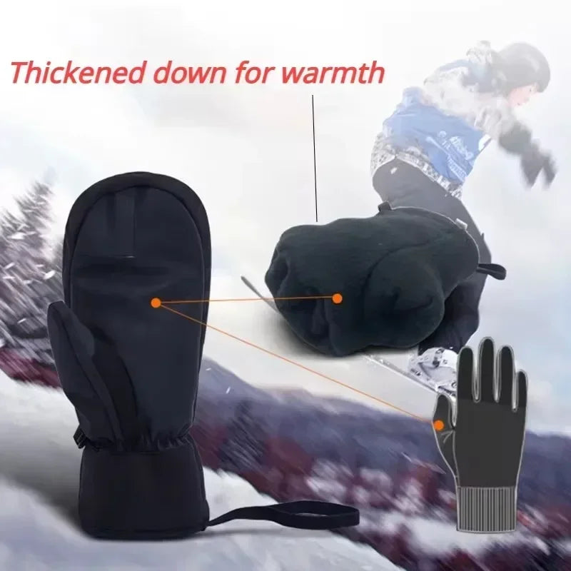 Winter Skiing Gloves Waterproof Snowboarding Touch Screen Thermal Thick Snow Gloves Men Women Snowmobile Warm Mittens