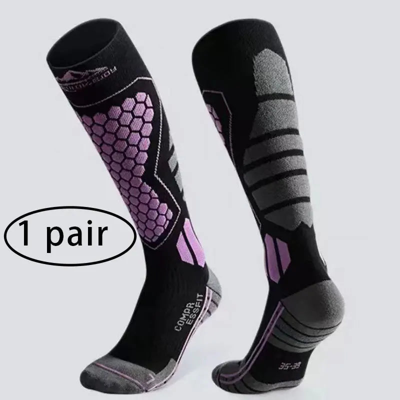 1 pair of new popular ski socks, snow hiking socks, thickened and warm