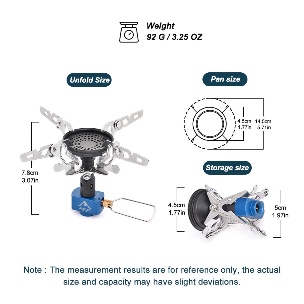 WIDESEA Camping Stove 3300W Power Mini Portable Camping Burner Hiking Riding Fishing Gear