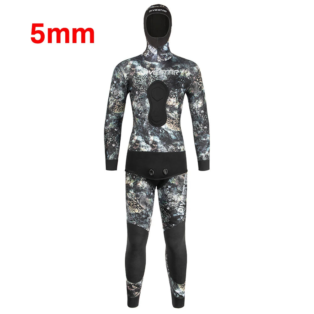 3/5/7mm Neoprene Wetsuits Men Women Spearfishing Suit Diving Open Cell Wetsuit Wet Winter Warm Camouflage Hooded Diving Suits