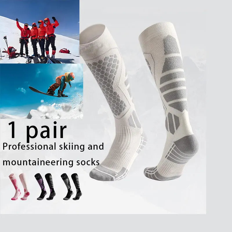 1 pair of new popular ski socks, snow hiking socks, thickened and warm