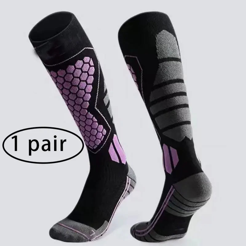 1 pair of new popular ski socks, snow hiking socks, thickened and warm